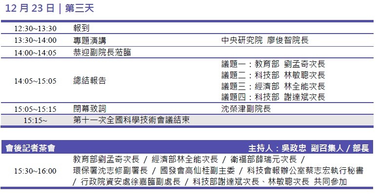 第三天議程